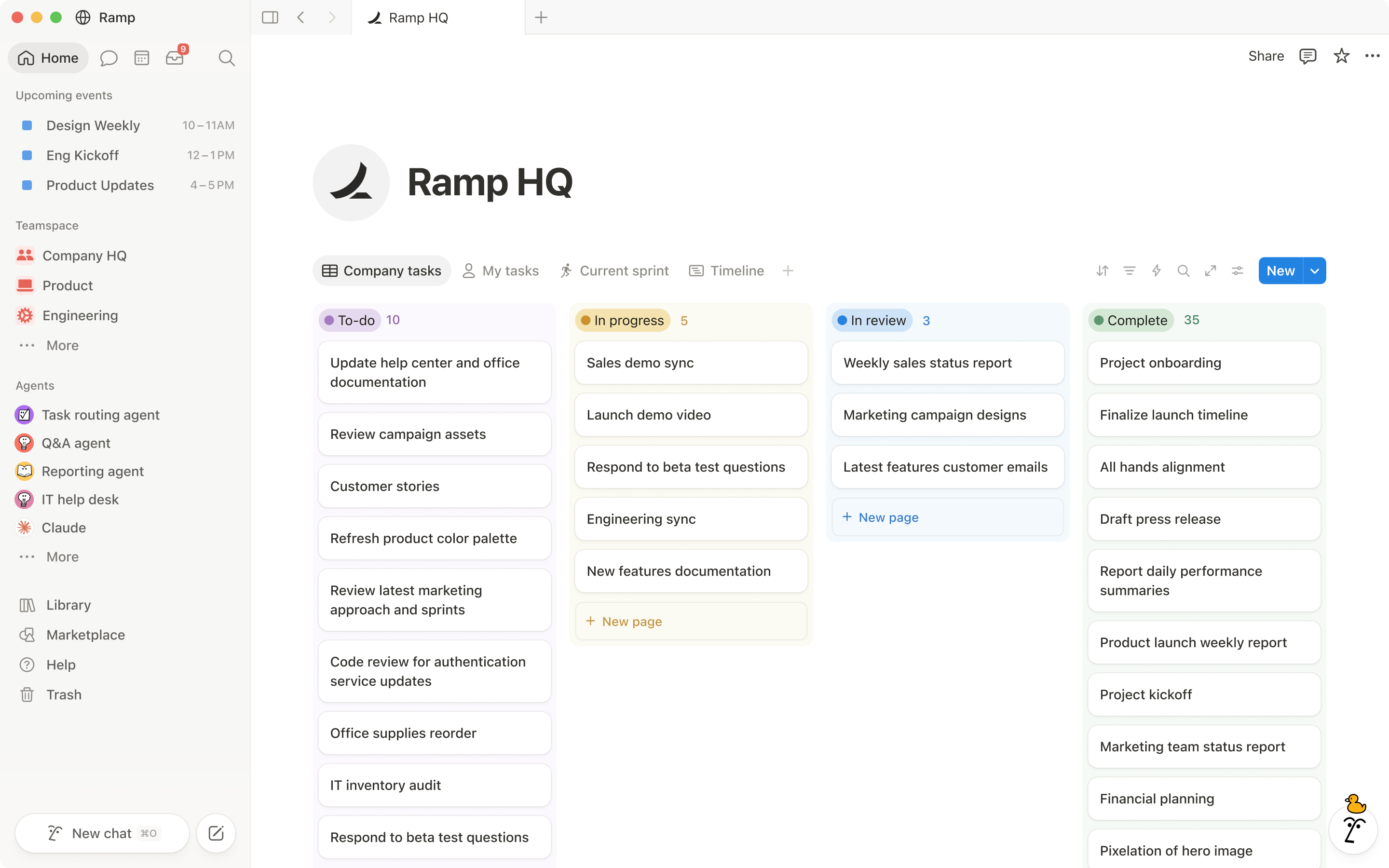 A screenshot of Notion on desktop